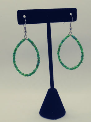 Green tear drop earrings 